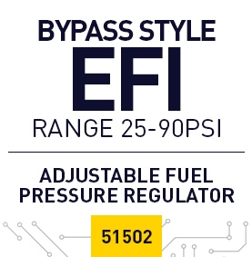EFI Fuel Pressure Regulator with 6AN Inlets 25-90 PSID - 51502