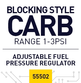 Fuel Pressure Regulator 8AN Inlet / (2) -8AN Outlets/ Large Seat / 1-3 PSI Pressure Range - 55502