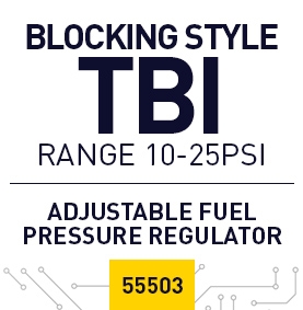 Fuel Pressure Regulator 8AN Inlet / (2) -8AN Outlets/ Large Seat / 10-25 PSI Pressure Range - 55503