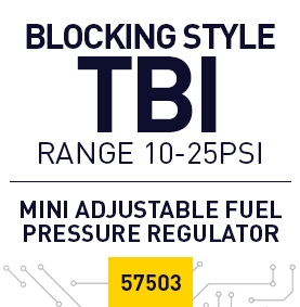 Mini Fuel Pressure Regulator 6AN Inlet / (2) -6AN Outlets/ Large Seat / 10-25 PSI Pressure Range - 57503