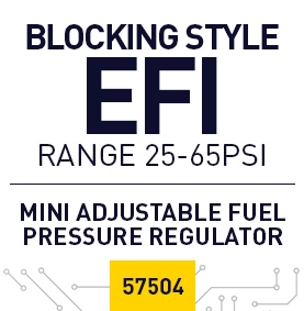Mini Fuel Pressure Regulator 6AN Inlet / (2) -6AN Outlets/ Large Seat / 25-65 PSI Pressure Range - 57504