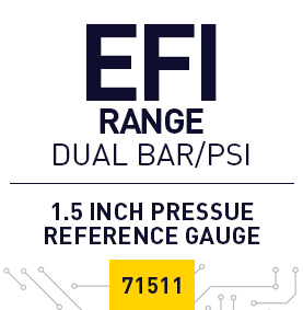 71511 EFI Fuel Pressure Gauge Dual BAR/PSI Scale