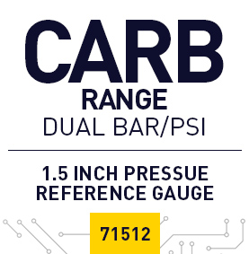 71512 CARB Fuel Pressure Gauge Dual BAR/PSI Scale
