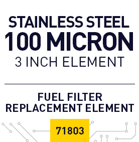 71803 Short (3 inch) 100 micron / Stainless Steel Element