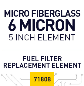 71808 Long (5 inch) Includes 6 micron / Micro-Fiberglass Element